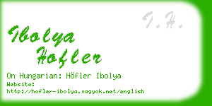 ibolya hofler business card